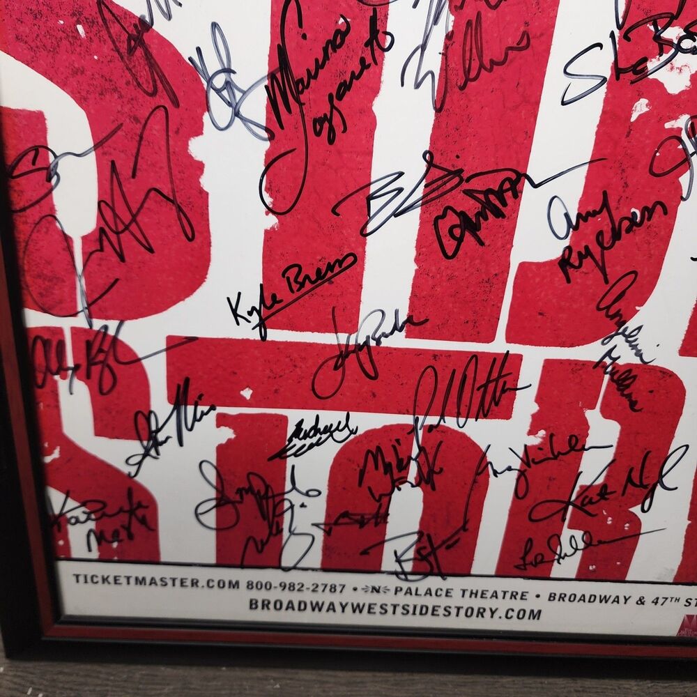 Broadway West Side Story Cast Signed Framed 2009 Olivo Cavenaugh Scaglione - Picture 9 of 13